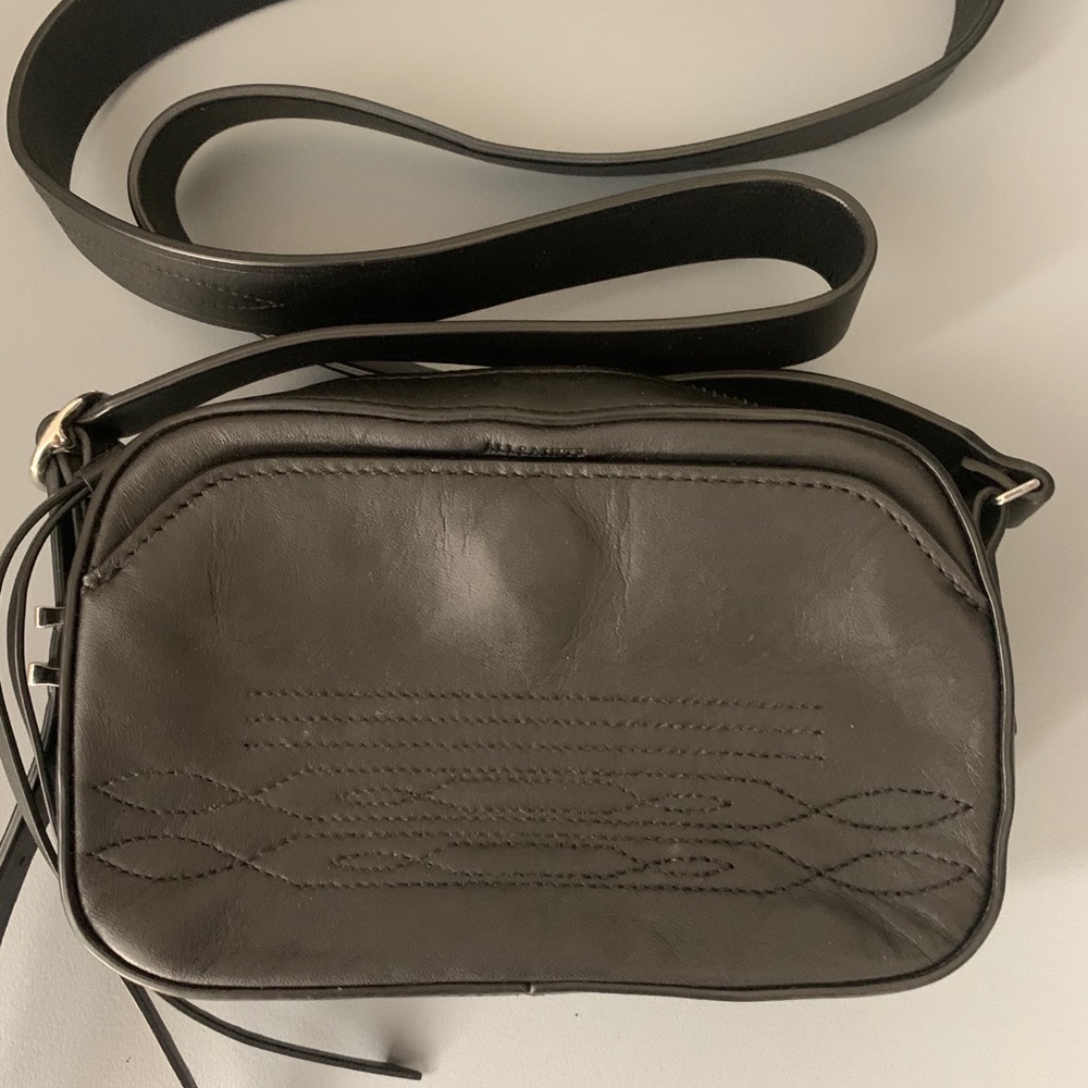 All Saints cooper black leather crossbody bag